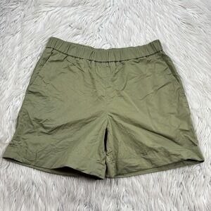 COS Women's 6 Olive Green Pull on Twill Cotton Shorts Cuffed Hems